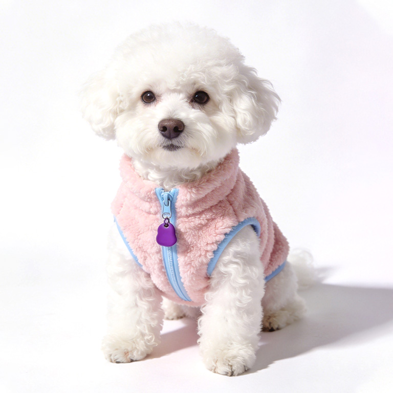 Pink Fleece Zipper Pet Jacket