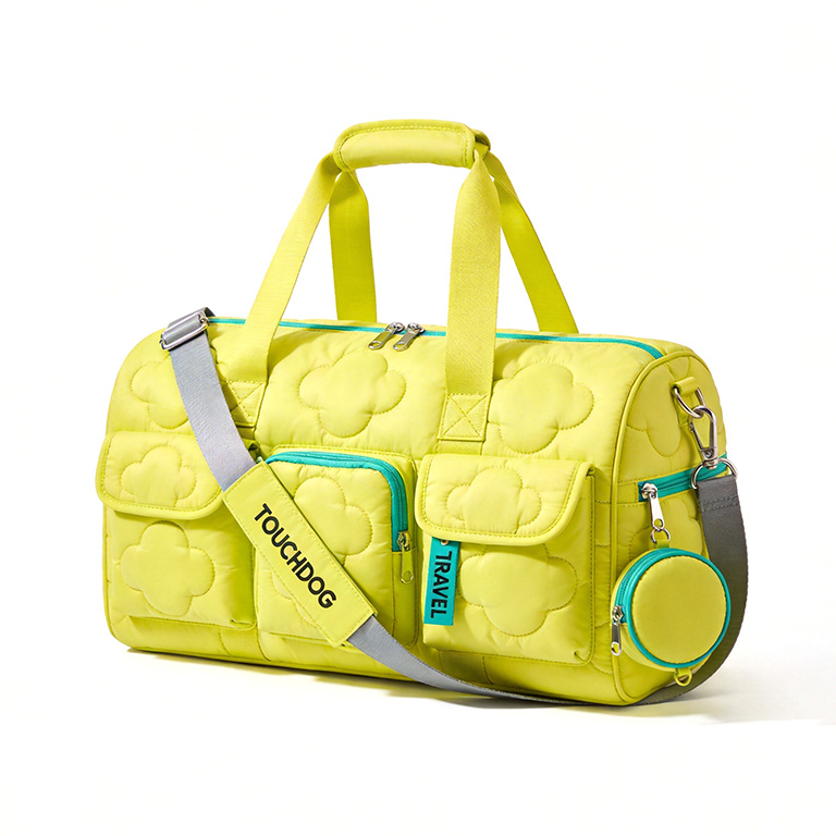 Lime Green Quilted Pet Travel Duffel Bag