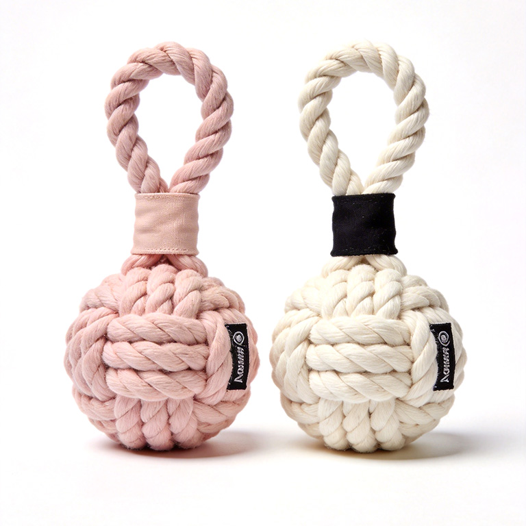Blush & Ivory Knotted Rope Chew Toy Set