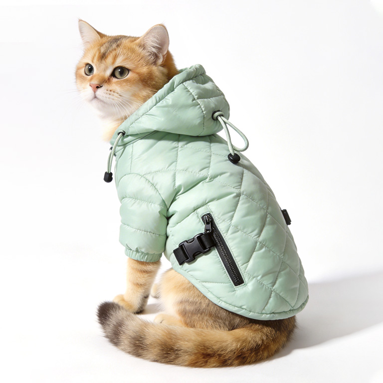 Mint Green Quilted Pet Puffer Jacket