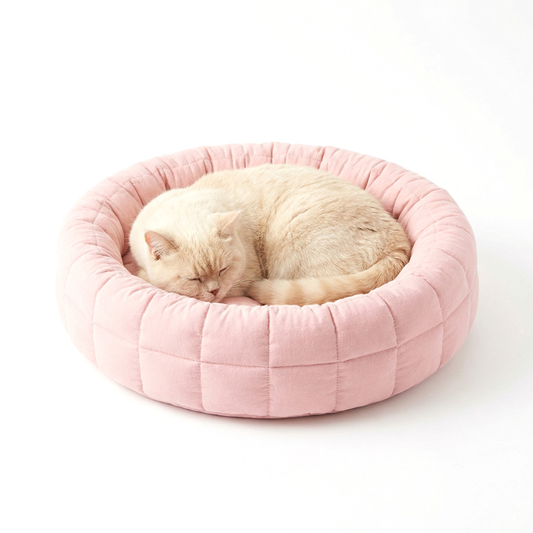 Pink Fleece Pet Snuggle Bed