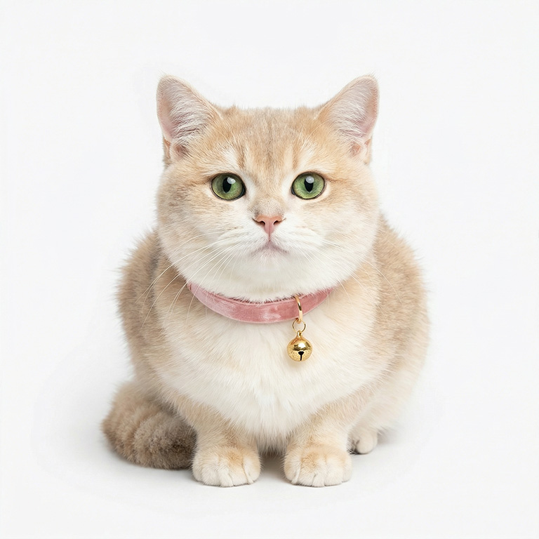 Pink Leather Pet Collar with Bell